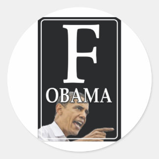 Anti-Obama F Obama Classic Round Sticker