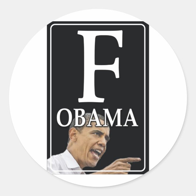 Anti-Obama F Obama Classic Round Sticker (Front)