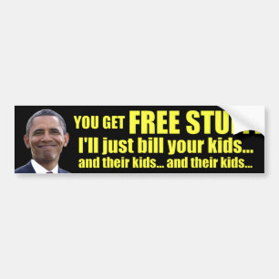 Anti Obama - Free Stuff - Debt Bumper Sticker