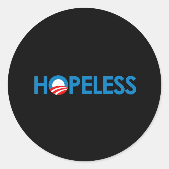 Anti-Obama - HOPELESS Classic Round Sticker (Front)