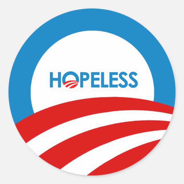 Anti-Obama - HOPELESS Classic Round Sticker (Front)