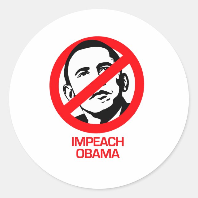 Anti-Obama - Impeach Obama Classic Round Sticker (Front)