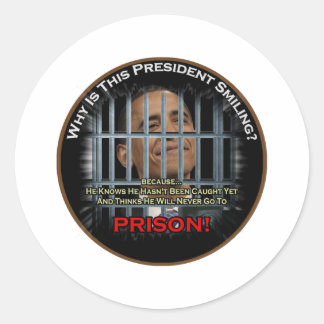 Anti Obama in Prison Classic Round Sticker