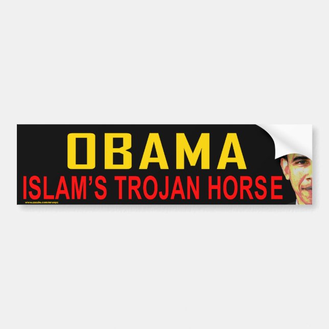 anti Obama "Islam's Trojan Horse" sticker (Front)