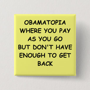 anti-obama joke 15 cm square badge