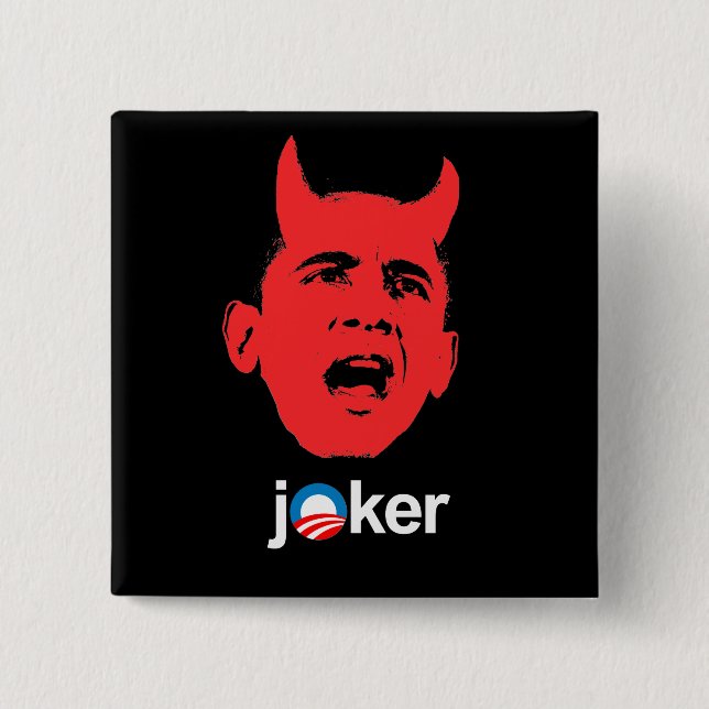 Anti-Obama - Joker 15 Cm Square Badge (Front)