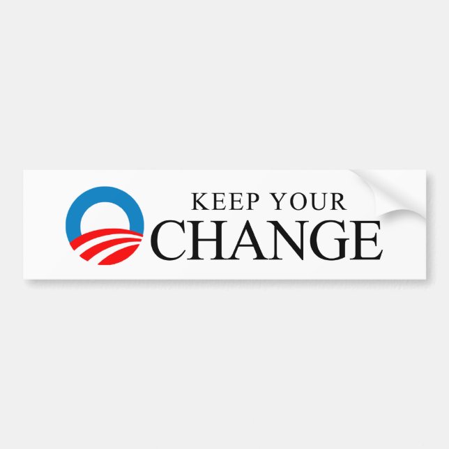 Anti-Obama - Keep your change black Bumper Sticker (Front)