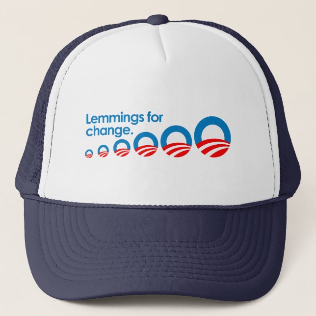 Anti-Obama - Lemmings for change Trucker Hat (Front)