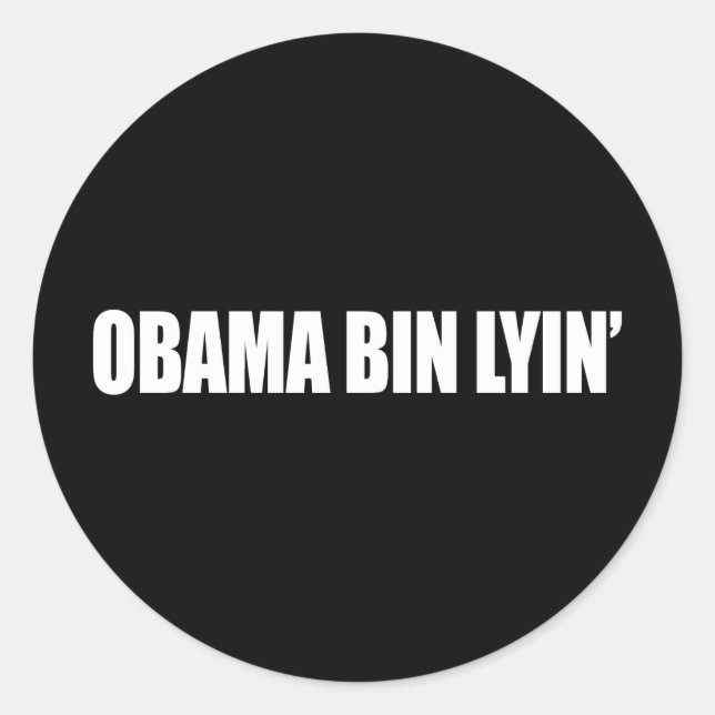 Anti-Obama - obama bin lyin' Classic Round Sticker (Front)