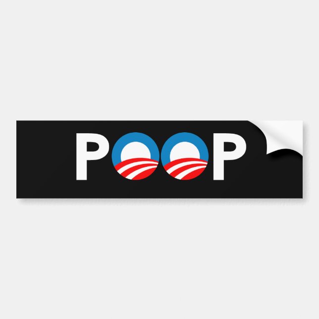 ANTI-OBAMA - POOP BUMPER STICKER (Front)