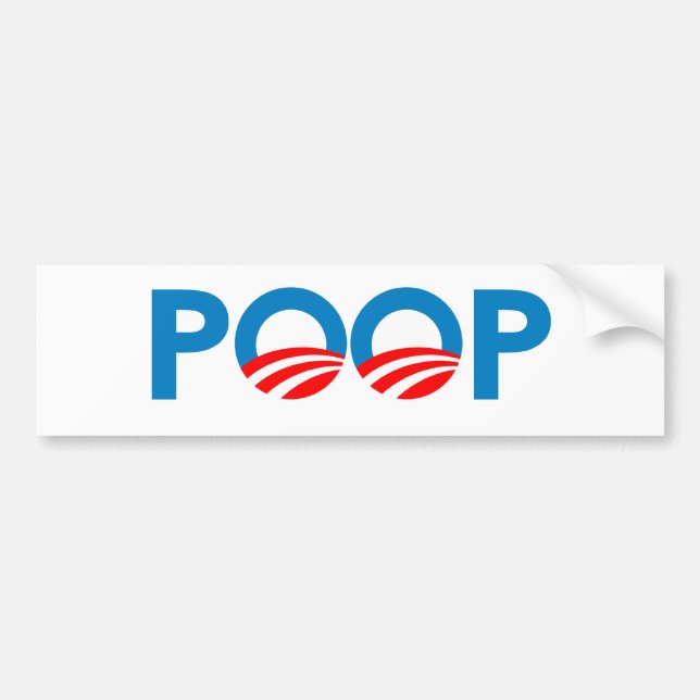 ANTI-OBAMA - POOP BUMPER STICKER (Front)