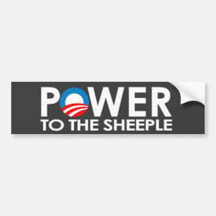 ANTI-OBAMA - POWER TO THE SHEEPLE BUMPER STICKER
