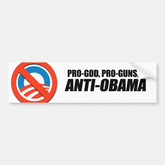 Anti-Obama - PRO-GOD PRO-GUNS ANTI-OBAMA Bumper Sticker (Front)