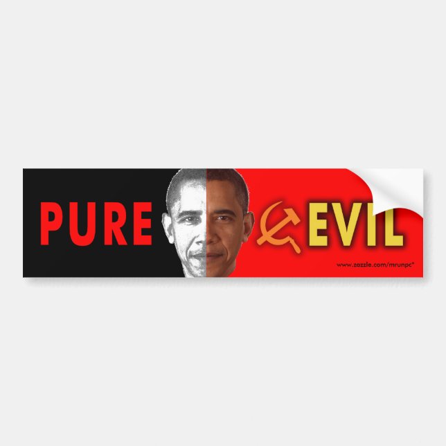 anti Obama "Pure Evil" bumper sticker (Front)