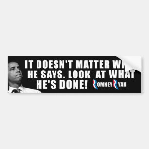 Anti Obama - Romney Ryan Bumper Sticker