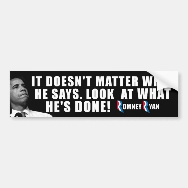 Anti Obama - Romney Ryan Bumper Sticker (Front)