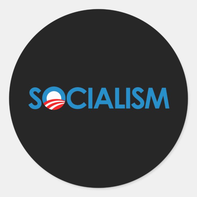 Anti-Obama - Socialism Classic Round Sticker (Front)