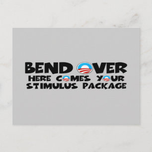 Anti Obama stimulus package Postcard