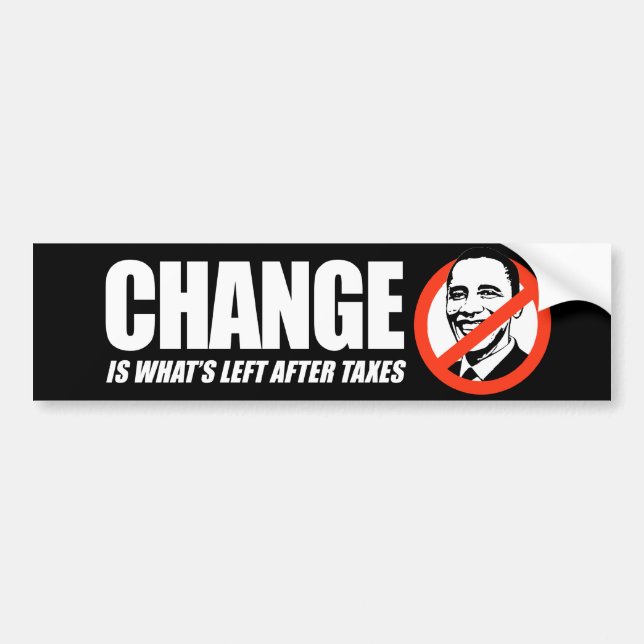 Anti-Obama T-shirt - Change is what is left over a Bumper Sticker (Front)