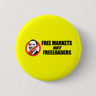 Anti-Obama T-shirt - Free Markets 6 Cm Round Badge