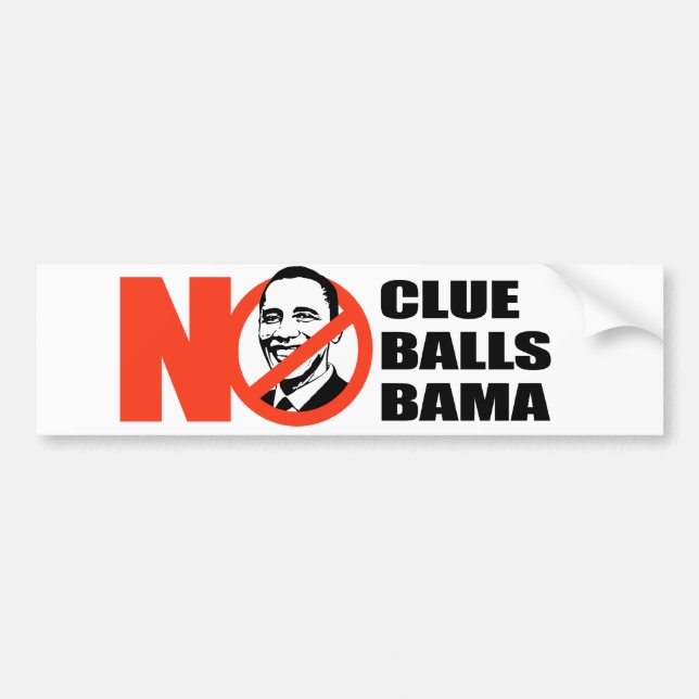 Anti-Obama T-shirt - No clue Nobama Bumper Sticker (Front)