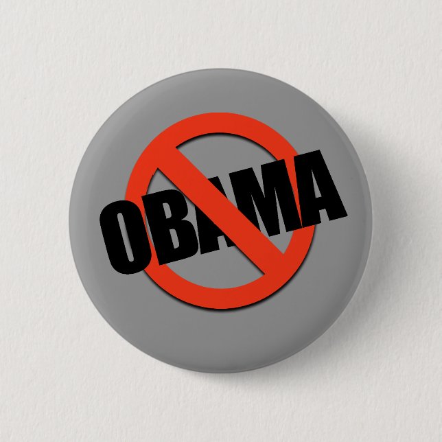 ANTI-OBAMA TEE 6 CM ROUND BADGE (Front)