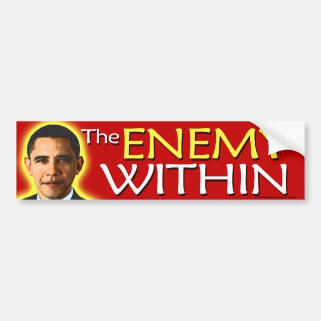 anti Obama "The Enemy Within" Bumper Sticker (Front)