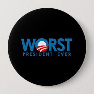 Anti-Obama - Worst President Ever 10 Cm Round Badge