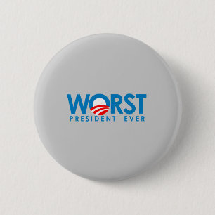 Anti-Obama - Worst President Ever 6 Cm Round Badge