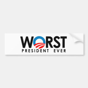 Anti-Obama - Worst President Ever black Bumper Sticker