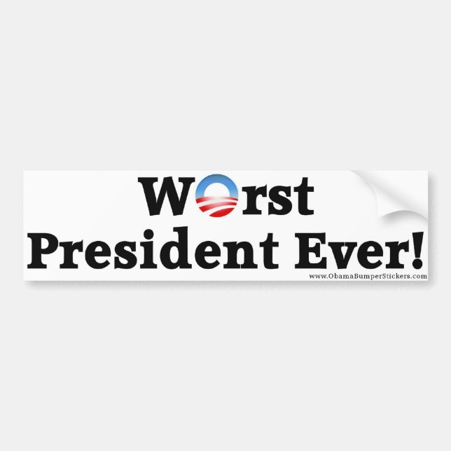 Anti-Obama "Worst President Ever" Bumper Sticker (Front)