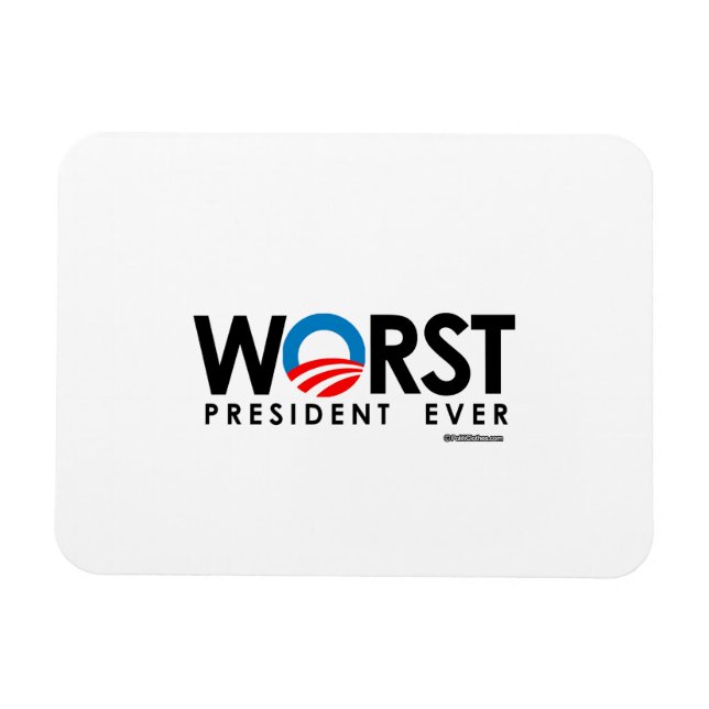 ANTI-OBAMA - WORST PRESIDENT EVER MAGNET (Horizontal)