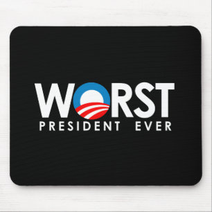 Anti-Obama - Worst President Ever white Mouse Mat