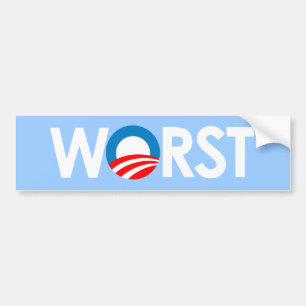 Anti-Obama - Worst white Bumper Sticker