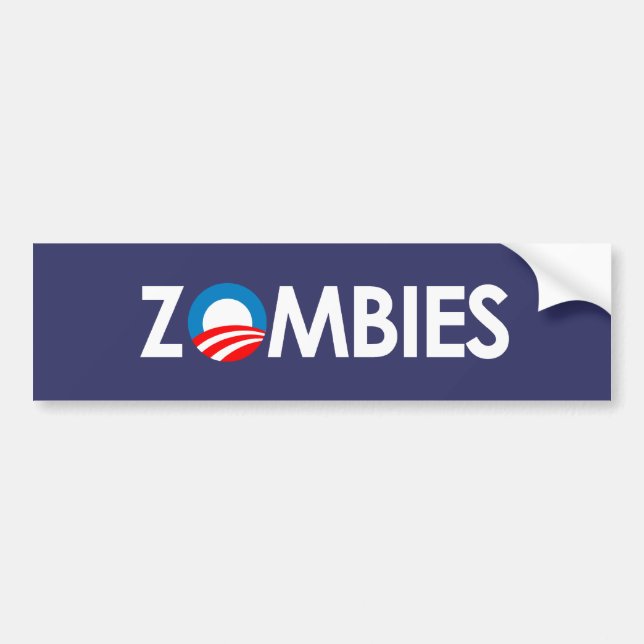 Anti-Obama - Zombies white Bumper Sticker (Front)
