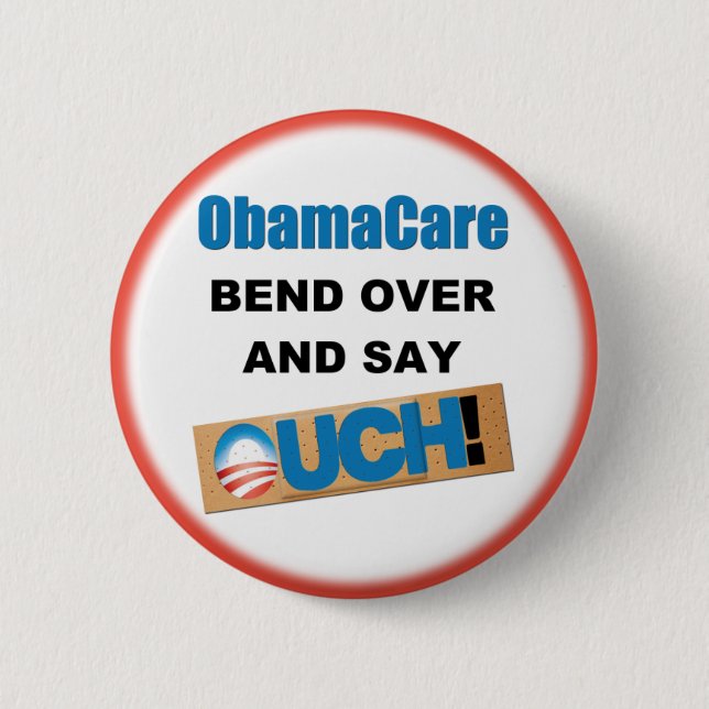 Anti ObamaCare 6 Cm Round Badge (Front)