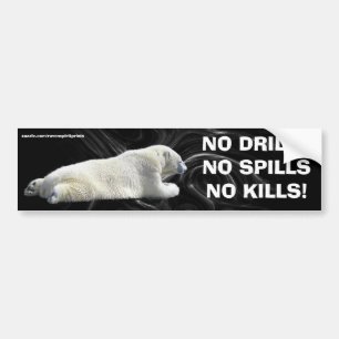 ANTI OIL-SPILL POLAR BEAR Wildlife Protection Bumper Sticker