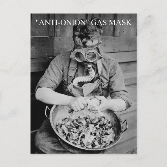 Anti-onion Gas Mask Postcard (Front)