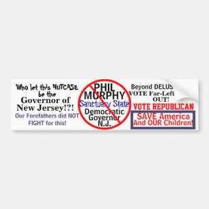 Anti-Phil Murphy NJ Democrat Governor Bumper Sticker