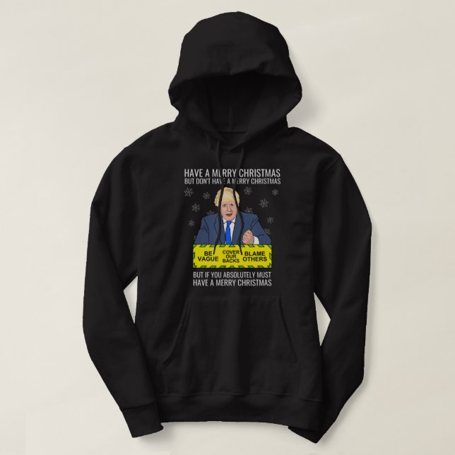 Anti Pm Johnson Conservative Tory Political Boris  Hoodie (Design Front)