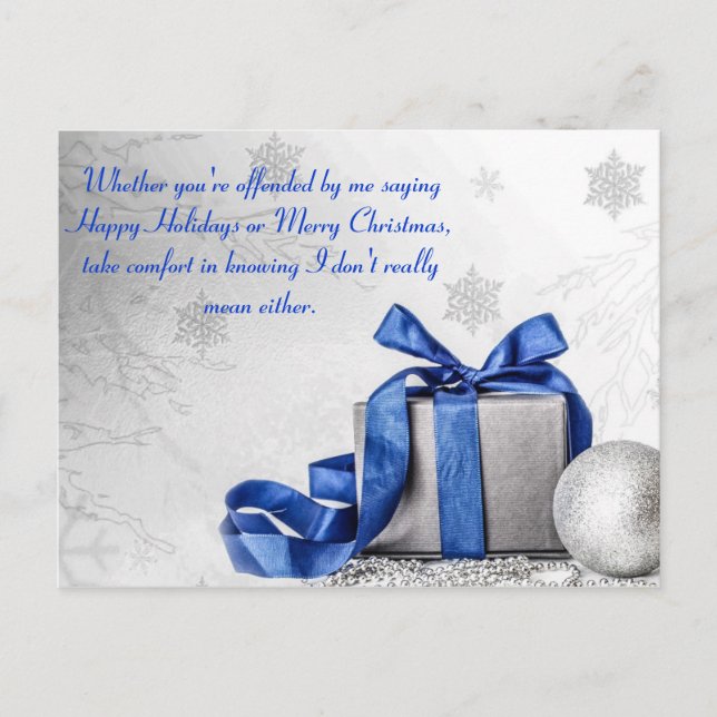 Anti Politically Correct Christmas Snowflake Holiday Postcard (Front)