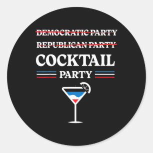 Anti-politics Democratic Party Republican Tail Par Classic Round Sticker