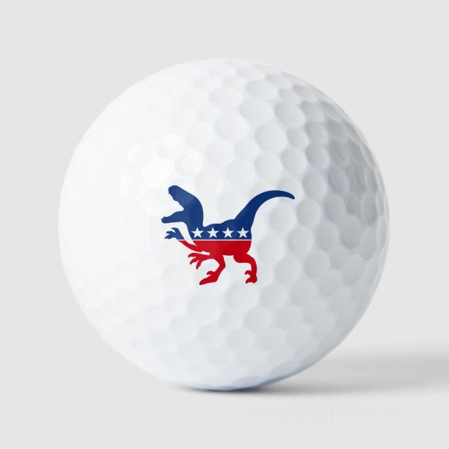 Anti-Politics Patriotic T-Rex Golf Balls (Front)