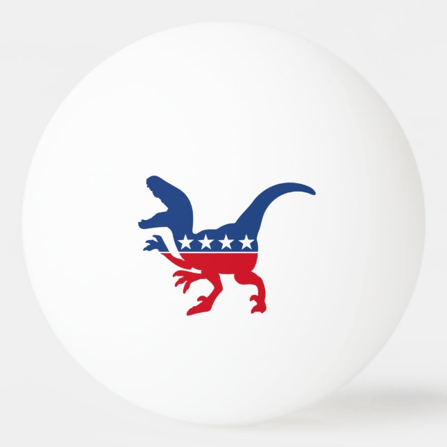 Anti-Politics Patriotic T-Rex Ping Pong Ball (Front)