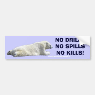 ANTI-POLLUTION POLAR BEAR Wildlife Protection Bumper Sticker