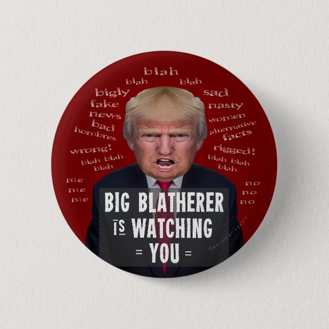 Anti President Donald Trump 1984 Political Parody 6 Cm Round Badge (Front)
