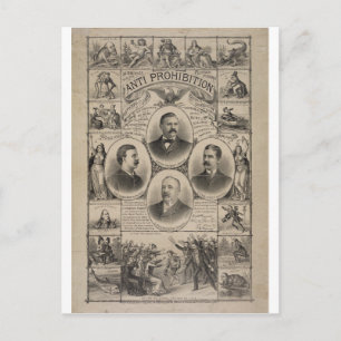 Anti Prohibition by Kurz & Allison (1888) Postcard