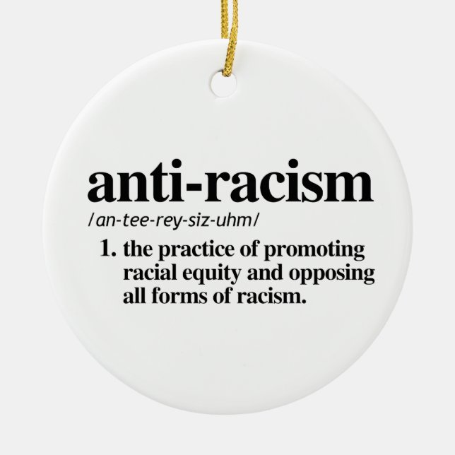Anti-Racism Ceramic Tree Decoration (Front)