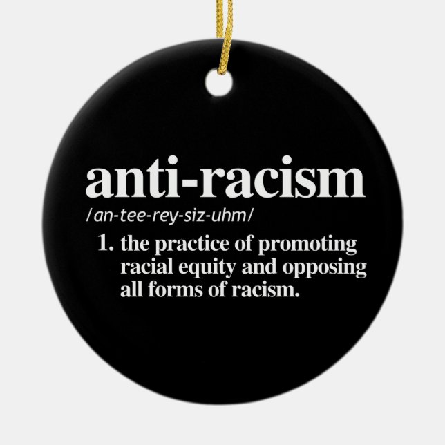Anti-Racism Definition Ceramic Tree Decoration (Front)