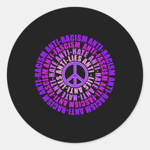 Anti Racism Fascism Lies Hate Resist Vote Shades O Classic Round Sticker